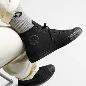 Tênis Converse Chuck Taylor All Star Monochrome Leather Hi Preto